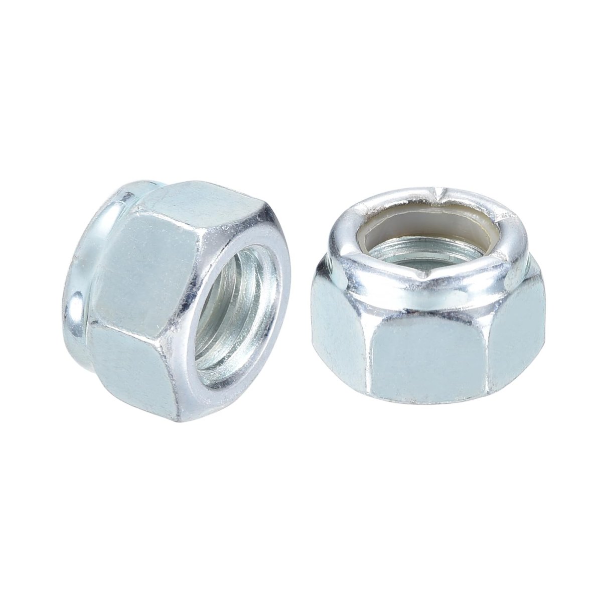 50pcs 7 16 -14 Nylon Insert Hex Lock Nuts Carbon Steel Stop Self-locking Nut For Industrial Construction Fasteners Color Zinc