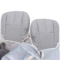 2pc 2nd Row Driver And Passenger Bottom Seat Covers Light Gray 833 Microfiber Leather For Chevy Gmc Silverado Tahoe Suburban 
