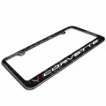Ipick Image For Chevrolet Corvette C8 Dual Real Black Forged Carbon Fiber License Plate Frame