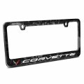 Ipick Image For Chevrolet Corvette C8 Dual Real Black Forged Carbon Fiber License Plate Frame