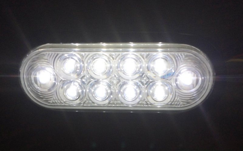 Set Of 2 White Clear 6 Oval 10 Led Trailer Reverse Backup Light W Grommet And Plugs 24027