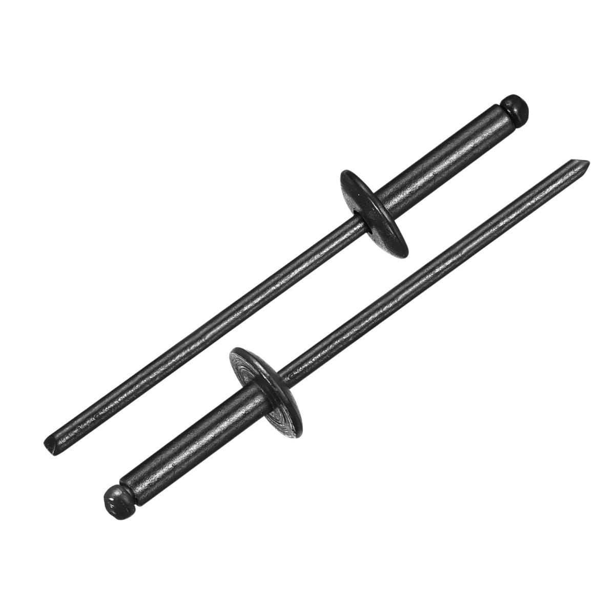 100pcs 1 8 X1 2 Aluminum Blind Rivets Grip And Steel Mandrel Large Flange Fastener For Metal Furniture Automotive Black