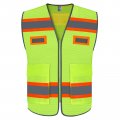 Tccfcct Mesh Reflective Vest With Pockets Safety For Men Women High Visibility Surveyor Fluorescent Orange Extend Edge Meets 