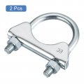 Uxcell Muffler U-bolt Clamps For 38mm 1-1 2 Diameter Exhaust Tail Pipe 2pcs U Clamp Saddle Type