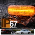 4pcs Amber Red Led Side Marker Lights For Ni Ssan 240sx S13 1989-1994 Indicator Turn Signal Light Replace Oem Lamp Clear Lens