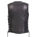 Hot Leathers Vsl1017 Ladies Sugar Skull Lined Black Leather Mc Vest X-large 