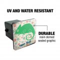 Personalized Custom 1 Line Chameleon With Flowers Tow Trailer Hitch Cover Plug Insert