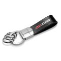 Chevrolet Corvette C7 Z06 Genuine Leather Strap Keychain Black With Chrome Round Hook Metal Key Chain Official Licensed 3 63 In 