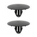 Hood Insulation Pad Clips Plastic Black Circular Retainers 0 35 Hole 1 In Head 2 Pieces Replacement For 9046709050 90467-a0003 