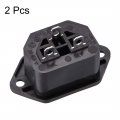 Uxcell C13 Panel Mount Plug Adapter 250v Ac 10a 3 Pins Iec Inlet Module Power Connector Socket Straight Pack Of 2