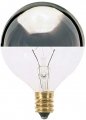 40g16 1 2 Sl Incandescent 120 Volt 40 Watt G16 5 Candelabra E12 Dimmable Globe Light Silver Crown 