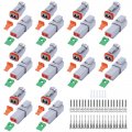 86 Pcs Deutsch Dt Grey 2 Pin Connectors 10 Set Waterproof Electrical Wire Connector With Stamped Contacts And Seal Plug For 