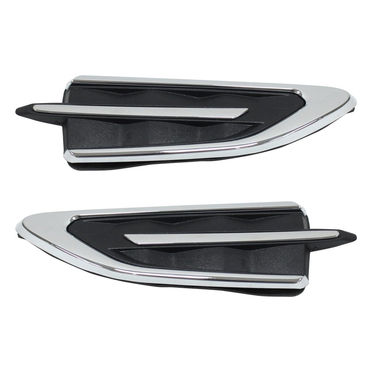 2pcs Front Driver And Passenger Side Fender Ornament For Ford Escape 2017 2018 2019 Gj54-16c216-acw Black Plastic Custom Fit