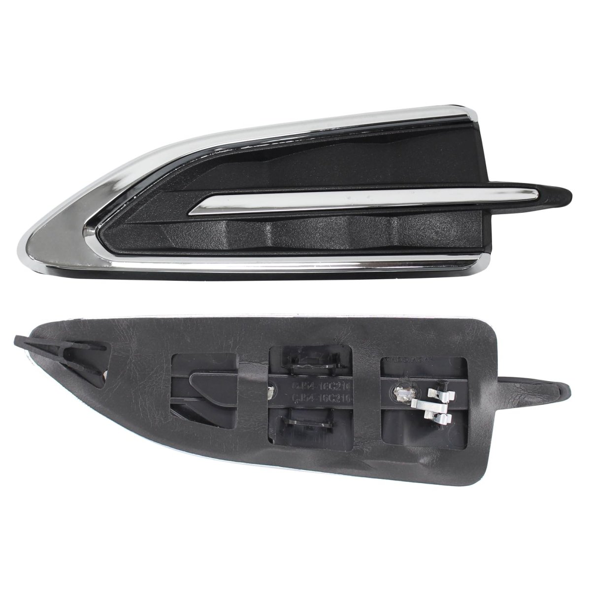 2pcs Front Driver And Passenger Side Fender Ornament For Ford Escape 2017 2018 2019 Gj54-16c216-acw Black Plastic Custom Fit