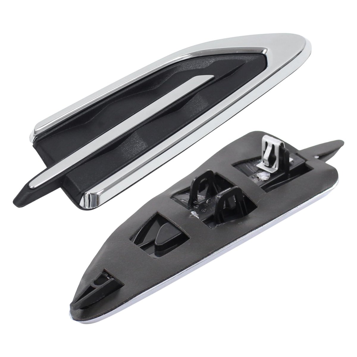 2pcs Front Driver And Passenger Side Fender Ornament For Ford Escape 2017 2018 2019 Gj54-16c216-acw Black Plastic Custom Fit