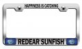 Happiness Is Catching Redear Sunfish Fishing Chrome Metal License Plate Frame Tag Holder R65 