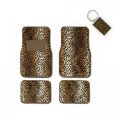 Mb Wheels A Set Of 4 Universal Fit Animal Print Carpet Floor Mats For Cars Truck And 1 Key Fob Leopard Tan 