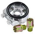 Universal Jdm Anodized Silver M20 X 1 5 Aluminum Oil Gauge Filter Adapter Sandwich Plate Set 