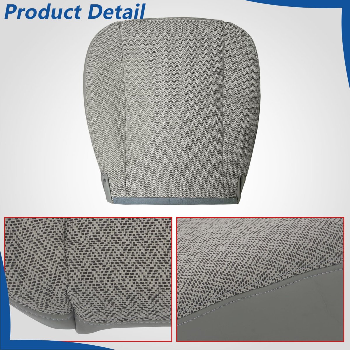 Front Driver Side Bottom Seat Cover Gray Cloth Replacement For Express 1500 2500 3500 2003 2014 Custom Fit Direct