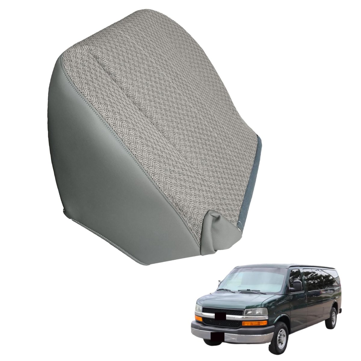 Front Driver Side Bottom Seat Cover Gray Cloth Replacement For Express 1500 2500 3500 2003 2014 Custom Fit Direct