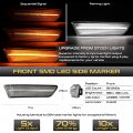 Vipmotoz Sequential Full Led Front Chrome Side Marker Lights Compatible With 2003-2007 Infiniti G35 2-door Coupe Housing Clear