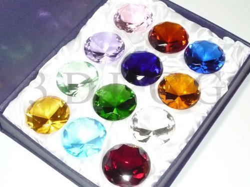 Diamond Glass Paperweights 12pcs