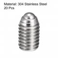 Uxcell Ball Point Set Screws M5 X 8mm 304 Stainless Steel Metric Spring Hex Socket Screw 20pcs