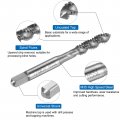 Uxcell 2pcs Spiral Flute Thread Taps 1 4-20 Bsw H2 Screw Threading Tap Machine Tapping Tools For Machinist Repair M35 Cobalt