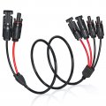 Electop Solar Panel Connector Extension Cable 3 5ft 2-in-1 Y Branch Connectors Parallel Adapter Wire Splitter Male Female Plug 