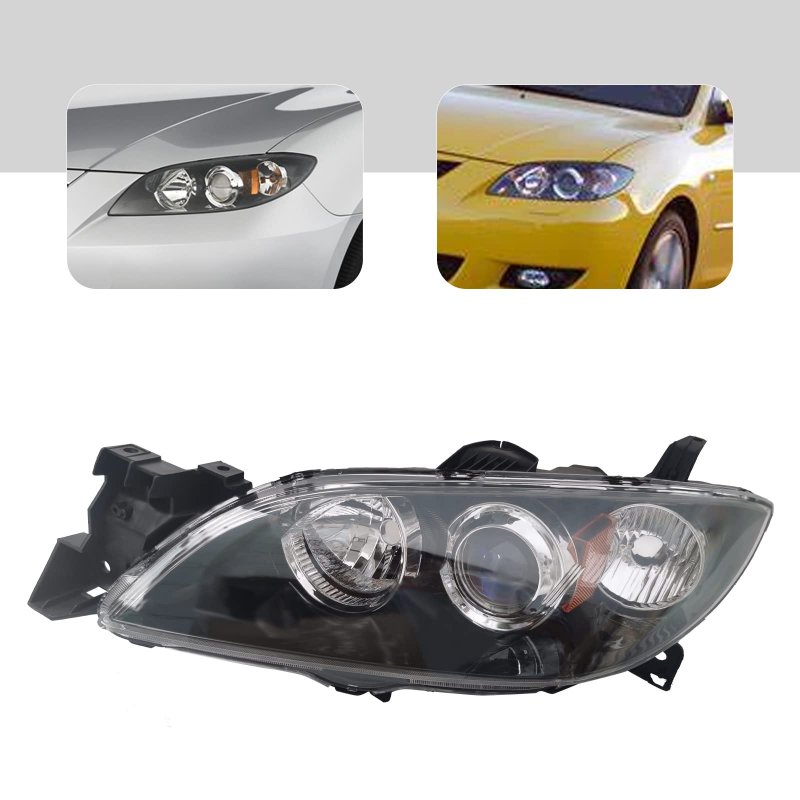 Halogen Headlights For Mazda 3 2004-2009 Sedan Projector Headlamps Left Driver
