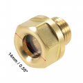 Uxcell Oil Liquid Level Gauge Sight Glass M10x1mm Male Threaded Brass Air Compressor Fittings With O-ring Yellow 2pcs