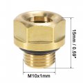 Uxcell Oil Liquid Level Gauge Sight Glass M10x1mm Male Threaded Brass Air Compressor Fittings With O-ring Yellow 2pcs