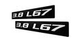 2x Pair Set 3 8 L67 Silver On Black Highly Polished Real Aluminum Emblems Of 2