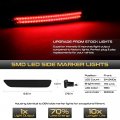 Vipmotoz Red Full Led Front Side Marker Light Compatible With 2010-2014 Ford Mustang S197 Smoke Lens Parking Lamp Driver