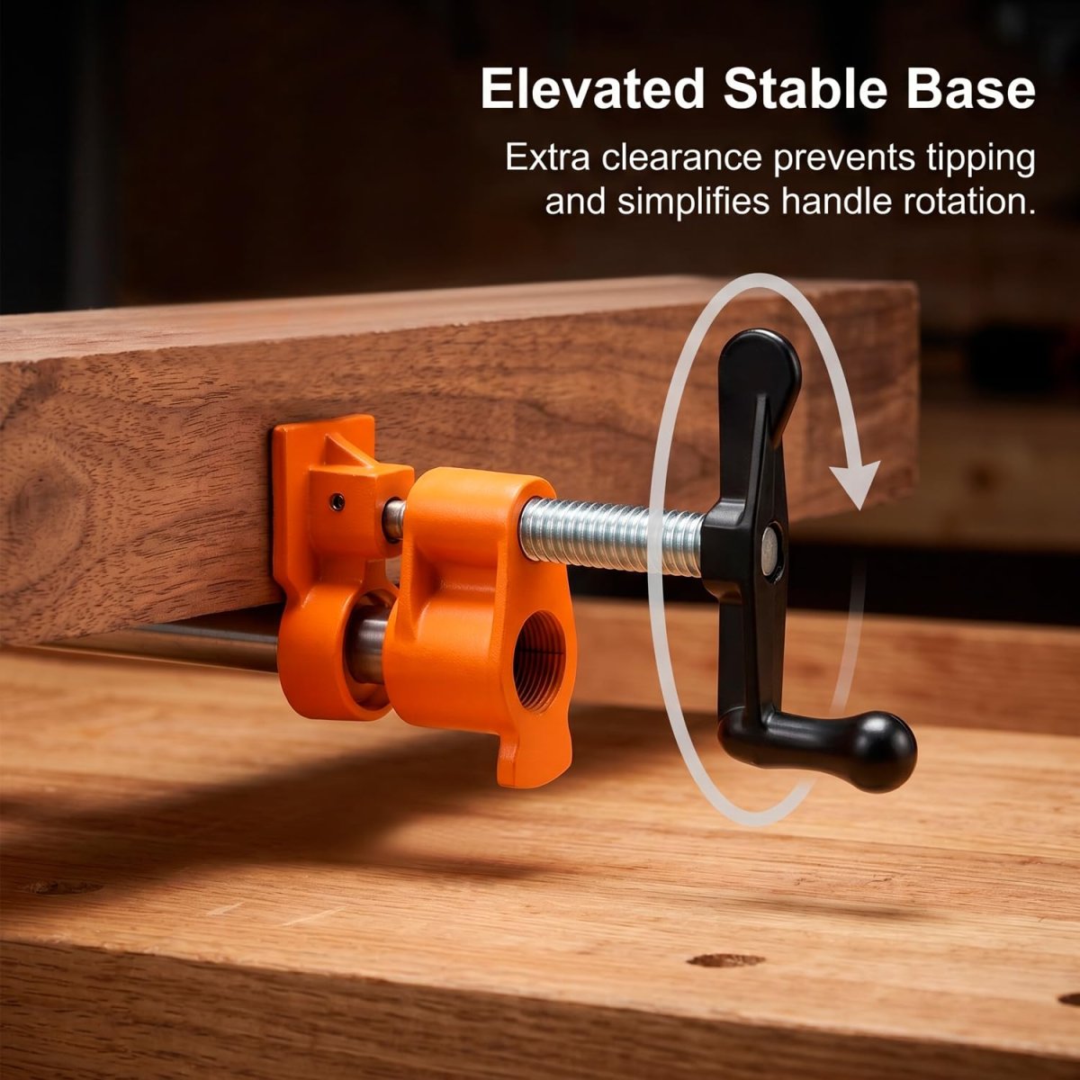 3 4 Inch Pipe Clamps For Woodworking 2 Pack Heavy Duty Cast Iron Fixture Wood Gluing Adjustable Jaw Clamp Tools Carpenter And