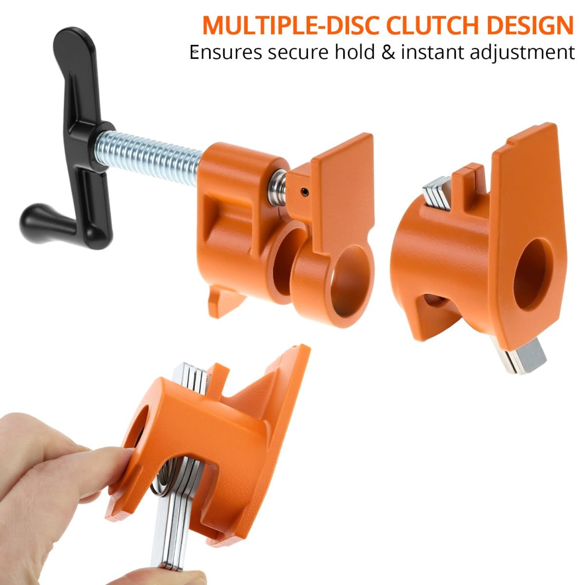 3 4 Inch Pipe Clamps For Woodworking 2 Pack Heavy Duty Cast Iron Fixture Wood Gluing Adjustable Jaw Clamp Tools Carpenter And