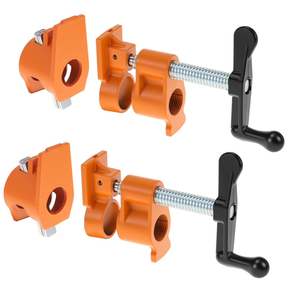 3 4 Inch Pipe Clamps For Woodworking 2 Pack Heavy Duty Cast Iron Fixture Wood Gluing Adjustable Jaw Clamp Tools Carpenter And