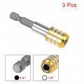 Uxcell Extension Extend Socket Drill Bit Holder Magnetic Hex Screwdriver Power Tools 2 4 6-inch Length 1 -hexagon Yellow 3pcs