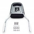 Httmt Mt136-f Motorcycle Chrome Flame Fire Backrest Sissy Bar With Leather Pad Compatible 1996-2005 Kawasak Vulcan 800 Classic