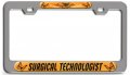 Surgical Technologist Ch Steel License Plate Frame Raised Epoxy Style Tag Holder 