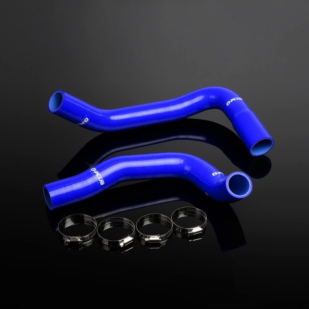 Silicone Radiator Coolant Hose Kit Clamp For Chevy Small Block Camaro Sbc 2pcs Blue 1971-1988