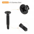 Uxcell 12 X 1-1 4 Sheet Metal Screws 50pcs Black Oxide 410 Stainless Steel Flat Head Phillips Drive Self Drilling