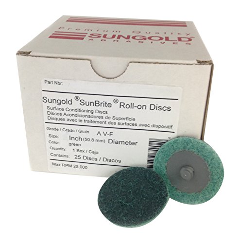 Sungold Abrasives 74930 Green Fine Non Woven Surface Conditioning Type R Quick Change Discs 25 Box 1-1 2