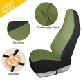 Yettasbin Olive Green Solid Color Front Car Seat Cover Non-slip Stain Water Resistant Breathable Protector Universal Fits Suv