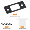 Uxcell Door Strike Plate 2pcs 57mm X 25 5mm 201 Stainless Steel Latch Deadbolt With Box For Frame Jamb Black