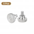Uxcell M6x10mm Knurled Thumb Screws 5pcs 304 Stainless Steel Flat Head Bolts With Shoulder Grip Knobs Fasteners