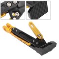 Motorcycle Kickstand Adjustable Aluminum Alloy Side Stand Universal Fit For Most Bikes Tripod Holder With Non-slip Base Gold