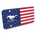 Ford Mustang Script Logo Usa Flag Graphic Special Aluminum Metal License Plate Official Licensed 