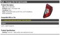 Right Passenger Side Outer Tail Light Assembly Body Mounted Compatible With 2015-2020 Honda Fit