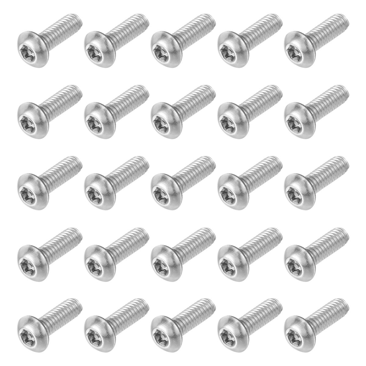 25pcs 8-32 X 1 2 Torx Security Machine Screws 304 Stainless Steel Button Head Bolt Tamper Resistant For Anti-theft Proof Silver